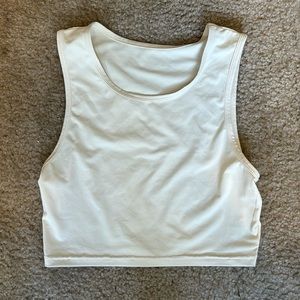 Pale yellow crop tank
